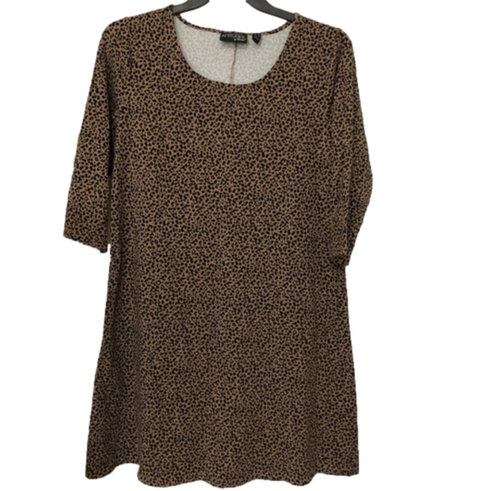 Attitudes by Renee 3/4 Sleeve Animal Print Dress
